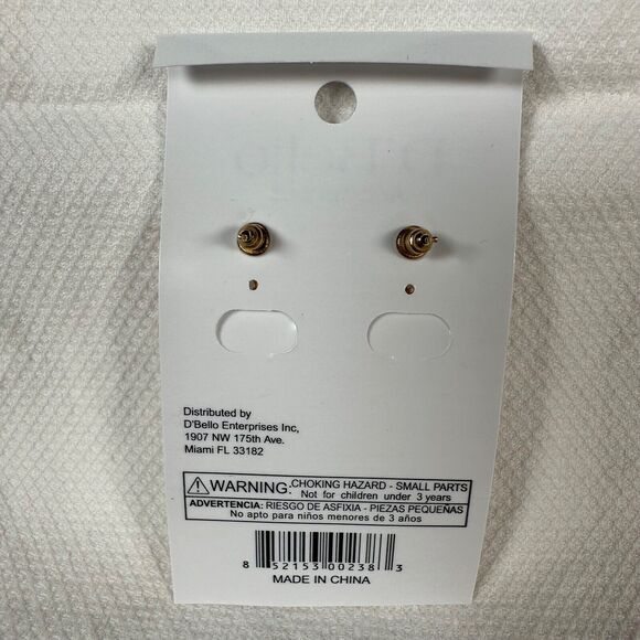 D'Bello Women's Gold Tone Cubic Zirconia Stacked Oval Dangle Earrings New - Picture 4 of 6